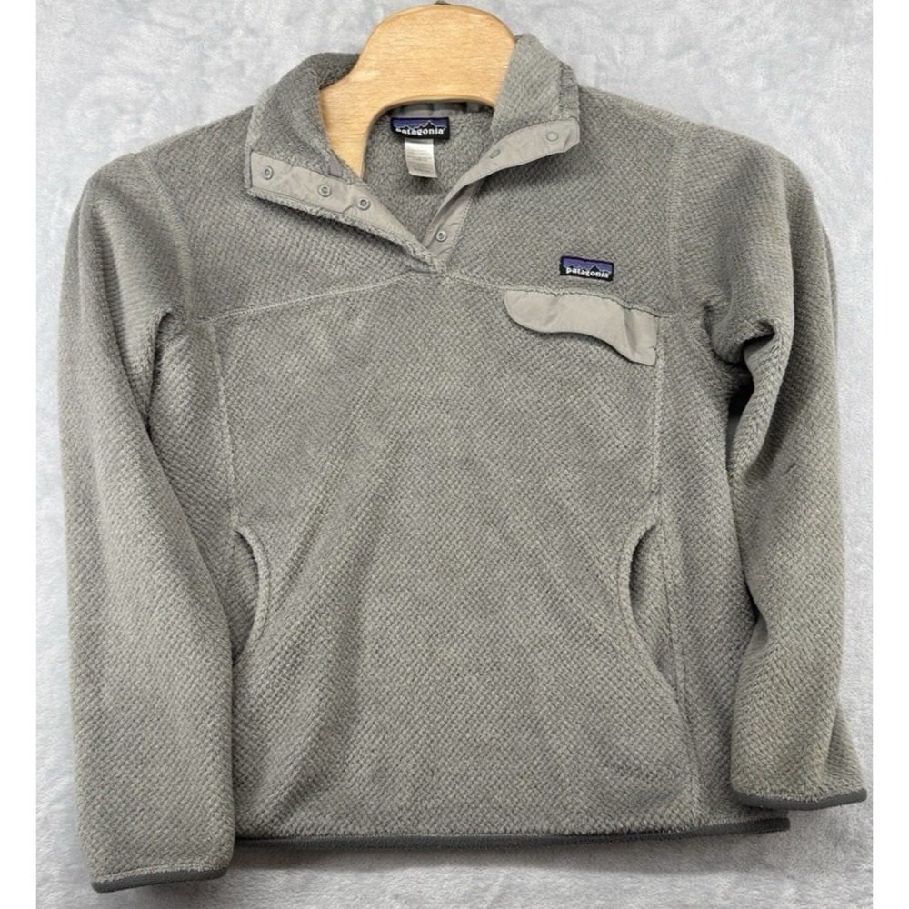 Patagonia Re-Tool 1/4 Snap-T Fleece Pullover Jacket‎ Gray Women's Size L READ